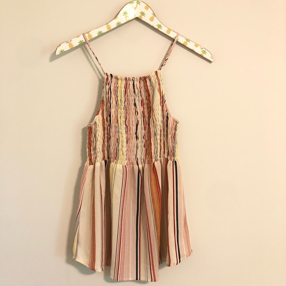 Striped Flowy Ruched Tank Top - Picture 2 of 4